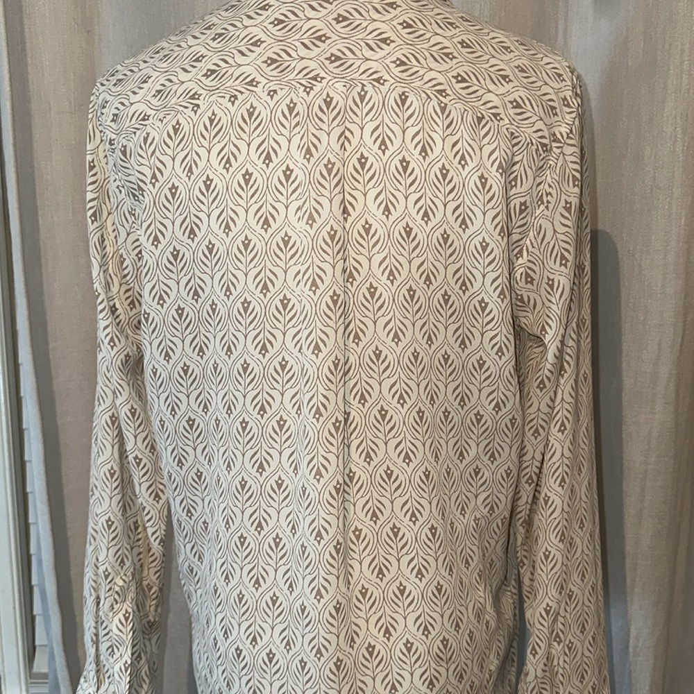 Olivaceous Pullover Blouses Size Small Cream Print - image 5
